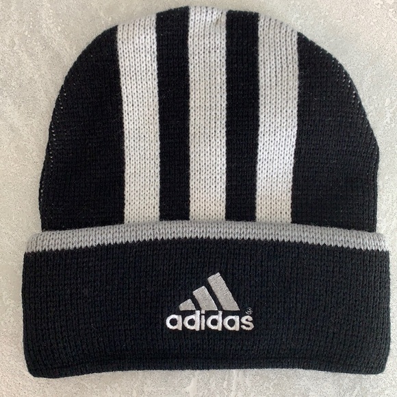 adidas Other - Vintage Adidas Winter Hat Black White Stripe